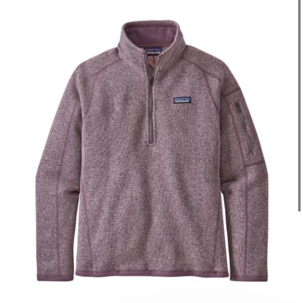 Patagonia Women's Heathered Mauve Half-Zip Turtleneck Sweater